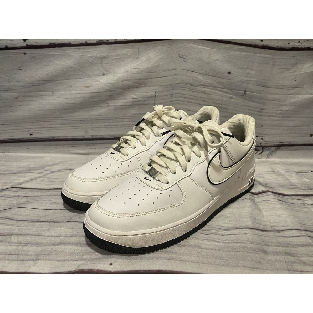 Nike Air Force 1 '07 Low White Black Outline Swoosh DV0788-103 Men's Size 13